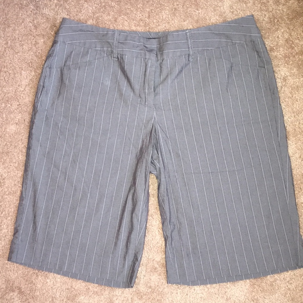 Pin stripped Bermuda shorts